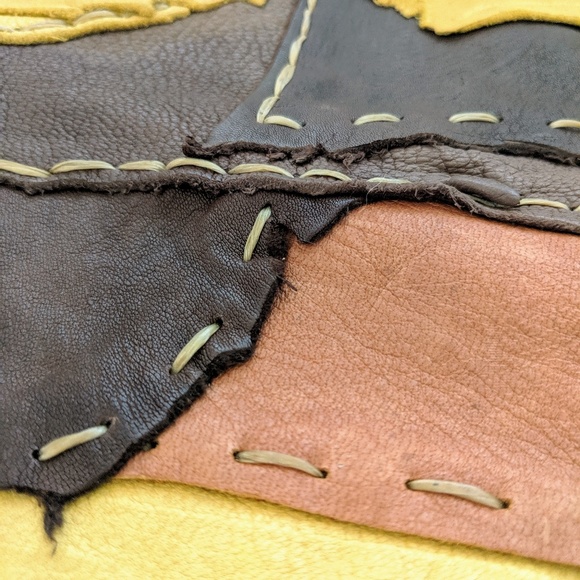 Handmade soft leather boho hippie handbag - Picture 4 of 6